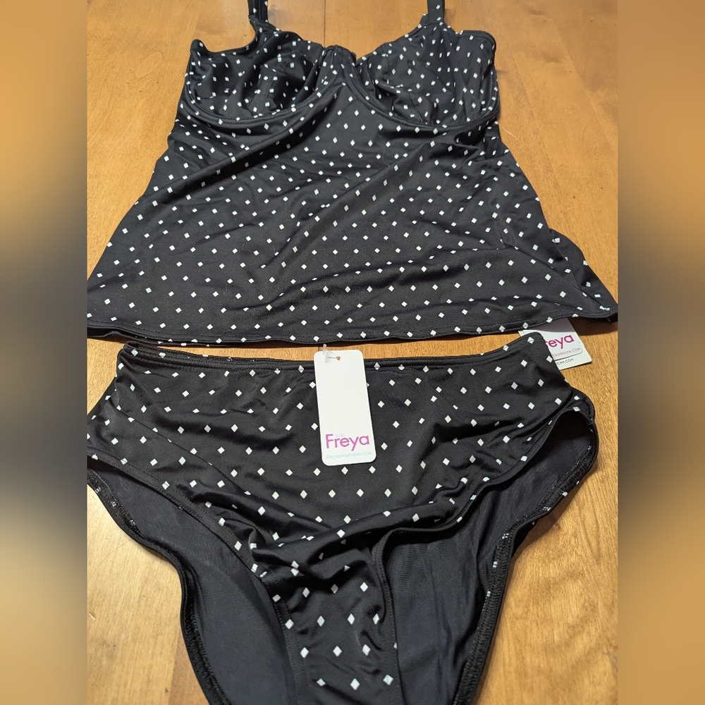 Freya Black and White Polka Dot Swimwear Set - Picture 2 of 7